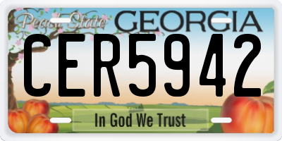 GA license plate CER5942