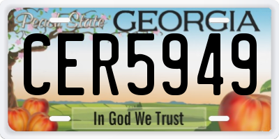GA license plate CER5949