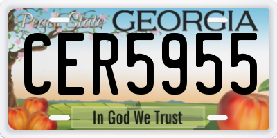 GA license plate CER5955