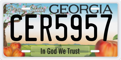 GA license plate CER5957