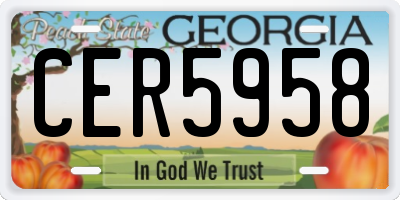 GA license plate CER5958