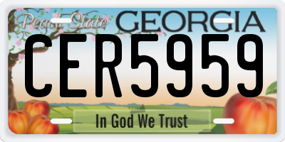 GA license plate CER5959