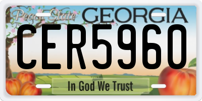 GA license plate CER5960