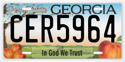 GA license plate CER5964
