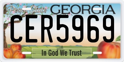 GA license plate CER5969