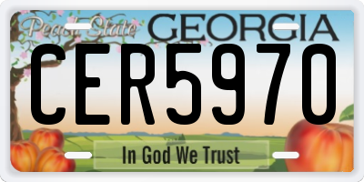 GA license plate CER5970