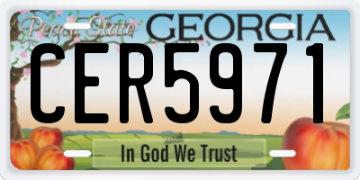 GA license plate CER5971