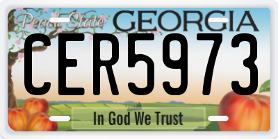 GA license plate CER5973