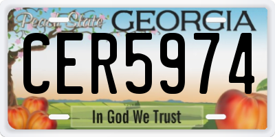 GA license plate CER5974