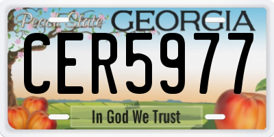 GA license plate CER5977
