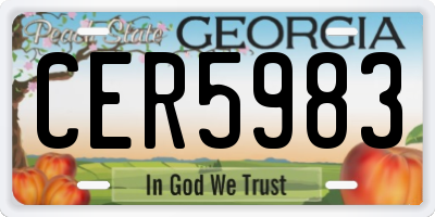 GA license plate CER5983