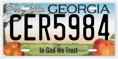 GA license plate CER5984