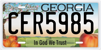 GA license plate CER5985