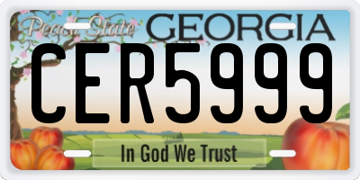 GA license plate CER5999