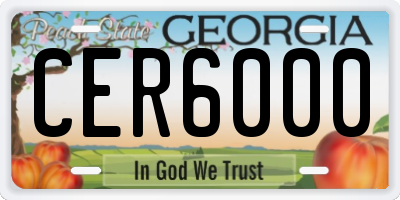 GA license plate CER6000