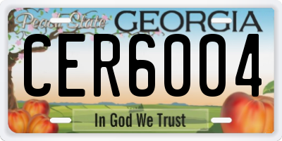 GA license plate CER6004