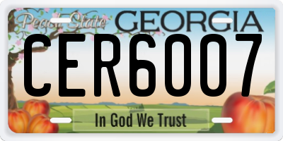 GA license plate CER6007