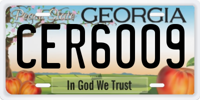 GA license plate CER6009