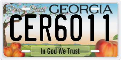 GA license plate CER6011