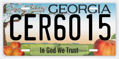 GA license plate CER6015