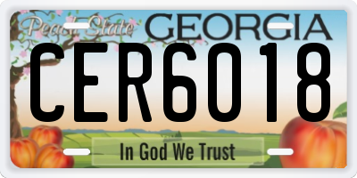 GA license plate CER6018