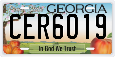 GA license plate CER6019