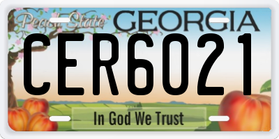 GA license plate CER6021
