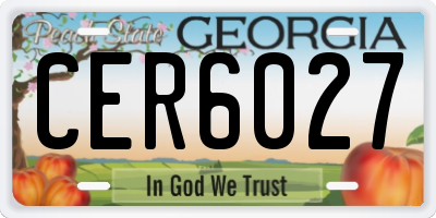 GA license plate CER6027