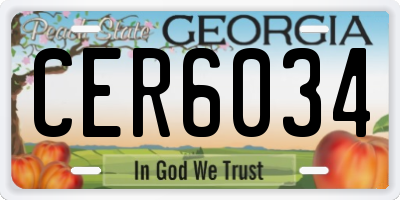 GA license plate CER6034