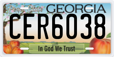 GA license plate CER6038