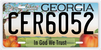 GA license plate CER6052
