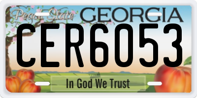 GA license plate CER6053