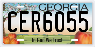 GA license plate CER6055