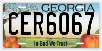 GA license plate CER6067