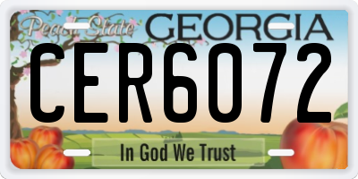 GA license plate CER6072