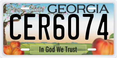 GA license plate CER6074