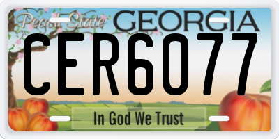 GA license plate CER6077