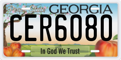 GA license plate CER6080