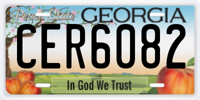 GA license plate CER6082