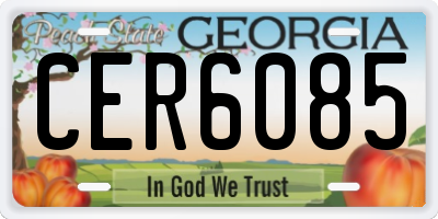 GA license plate CER6085