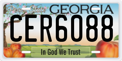 GA license plate CER6088