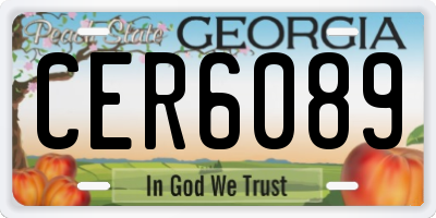 GA license plate CER6089