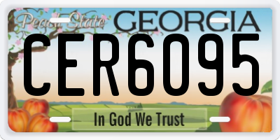 GA license plate CER6095