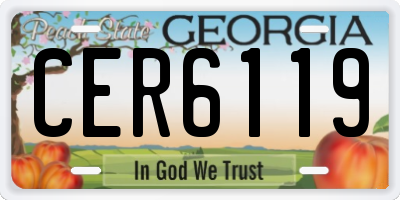 GA license plate CER6119