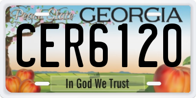 GA license plate CER6120