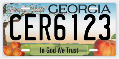 GA license plate CER6123