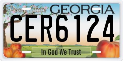 GA license plate CER6124