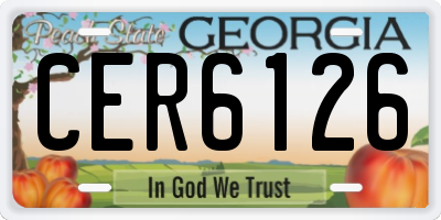 GA license plate CER6126