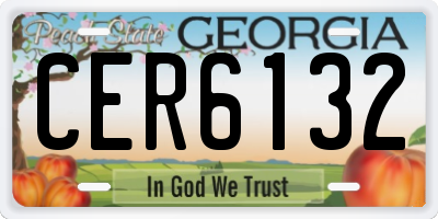 GA license plate CER6132