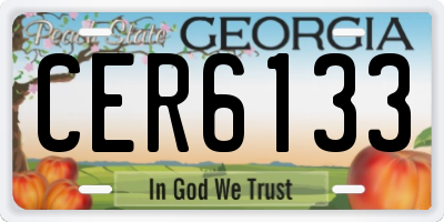 GA license plate CER6133